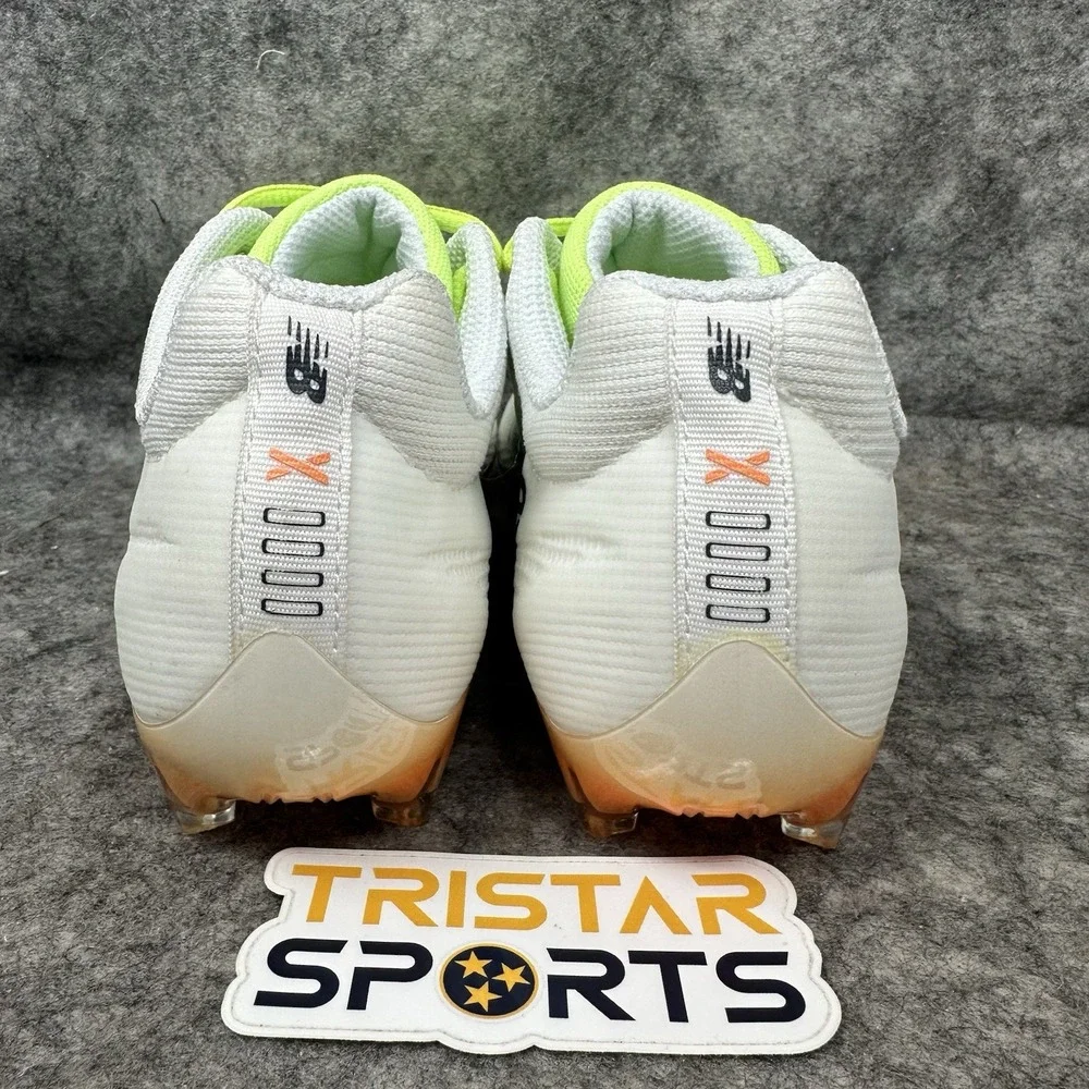 New Balance Burn X4 Low Lacrosse Cleats Mens Size 6 White Green Orange LAX